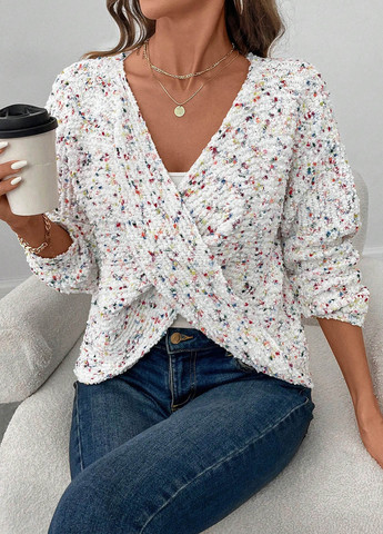 Білий демісезонний светр SHEIN