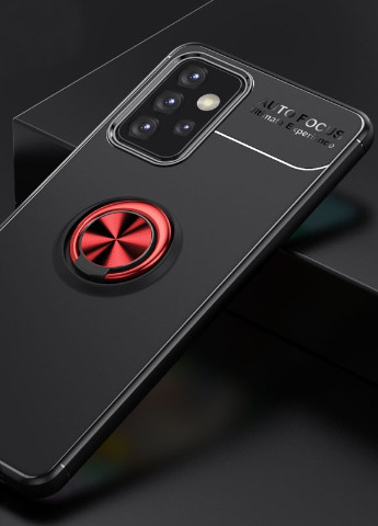 TPU чохол ColorRing під магнітний тримач (opp) для Samsung Galaxy A72 4G / A72 5G Чорний / Червоний (is_00000042289_3) Deen (238480187)