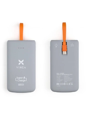 Батарея универсальная 10000 mAh SuperQC soft touch w/cable 22.5W dark grey (VPB1SQSCDG) Vinga (252654516)
