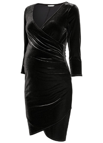 Черное коктейльное платье для беременных футляр H&M однотонное