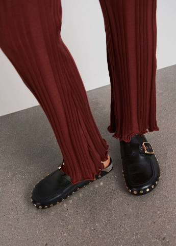 Темно-бордовые кэжуал демисезонные прямые брюки Gina Tricot