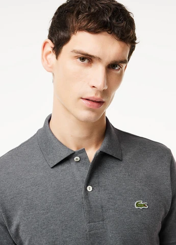 Серая футболка-поло для мужчин Lacoste меланжевая