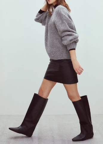 Черная однотонная юбка H&M