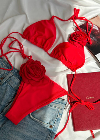 Червоний літній роздільний купальник (ліф, трусики) бікіні, роздільний NOVA VEGA