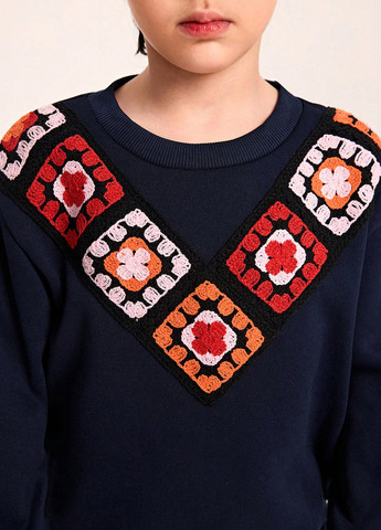 Темно-синий демисезонный костюм (свитшот, брюки) брючный SHEIN