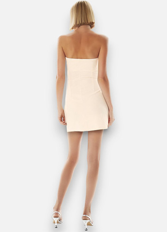 Кремова коктейльна, кежуал сукня з відкритими плечима H&M однотонна