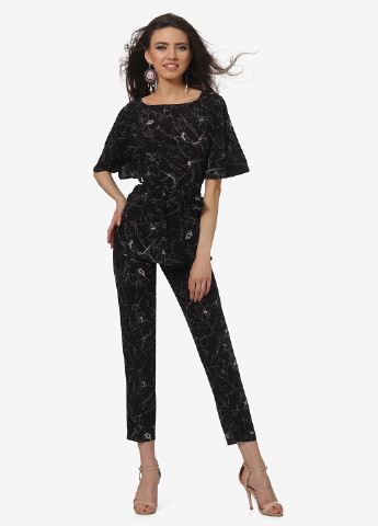 Черный демисезонный комплект (блуза, брюки) Lila Kass