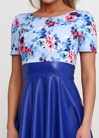 Голубое кэжуал платье N&C с цветочным принтом
