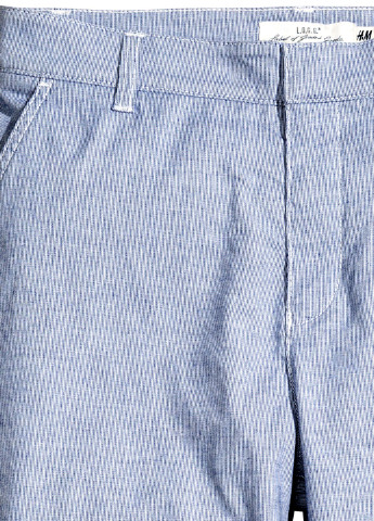 Голубые кэжуал демисезонные прямые брюки H&M