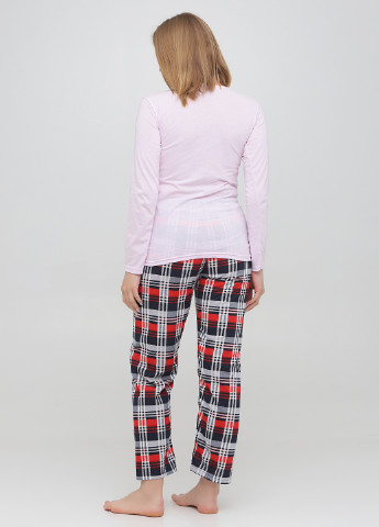 Рожева всесезон піжама (лонгслів, штани) лонгслив + брюки Carla Mara