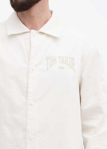 Молочная кэжуал рубашка с логотипом Tom Tailor
