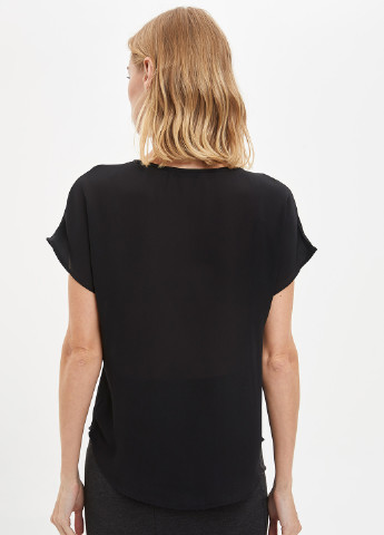 Черная летняя блуза DeFacto