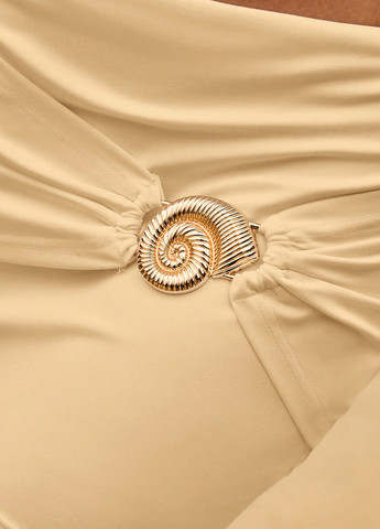 Кремовая кэжуал однотонная юбка SHEIN карандаш