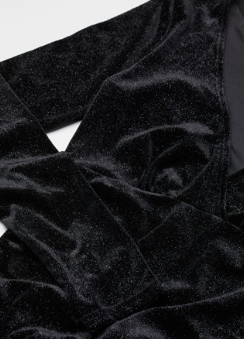 Чорна кежуал сукня велюр H&M однотонна