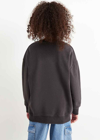 C&A свитшот рисунок черный кэжуал, спортивный хлопок