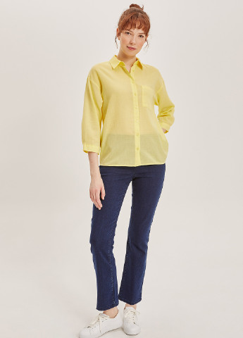 Желтая кэжуал рубашка DeFacto