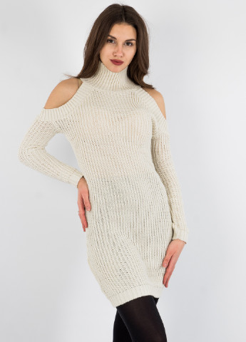 Белое кэжуал платье платье-свитер Lipsy однотонное
