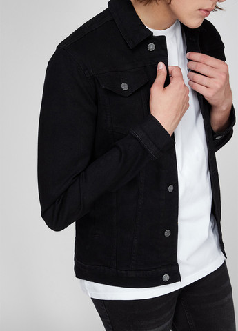 Чорна демісезонна куртка Denim Project