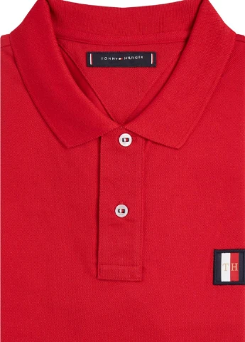 Красная футболка-поло для мужчин Tommy Hilfiger с логотипом