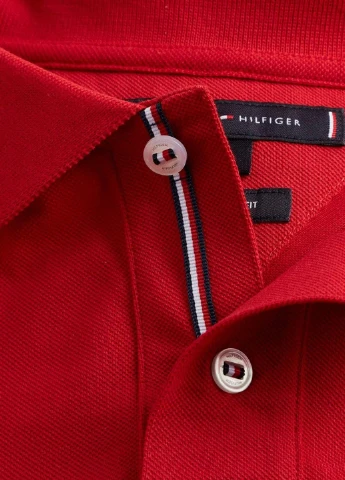 Красная футболка-поло для мужчин Tommy Hilfiger с логотипом