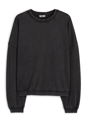 Темно-сірий світшот C&A однотонний без декору (353322340)