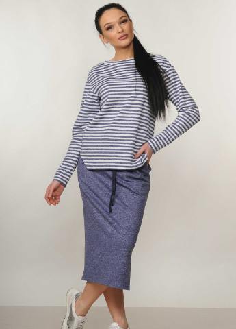 Темно-голубая кэжуал однотонная юбка Ри Мари