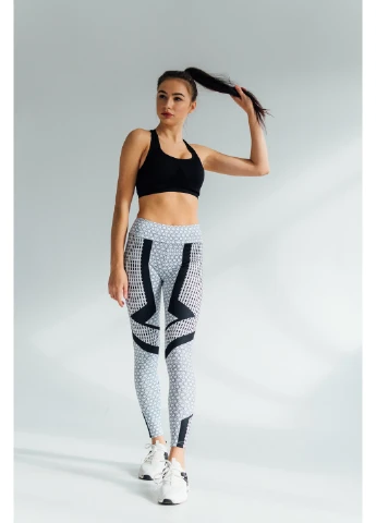 Белые демисезонные спортивные лосины geometry Aktasport