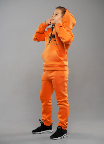 Оранжевый зимний зимний спортивный костюм трехнитка с начесом брючный Tiaren Арис