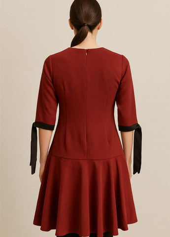 Бордова кежуал сукня кльош Sassofono однотонна