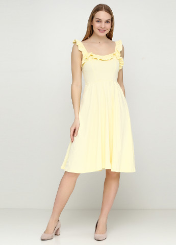 Лимонное кэжуал платье H&M однотонное