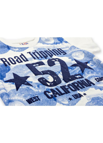 Синяя демисезонная футболка детская "52 california" (8763-128b-beige) Breeze