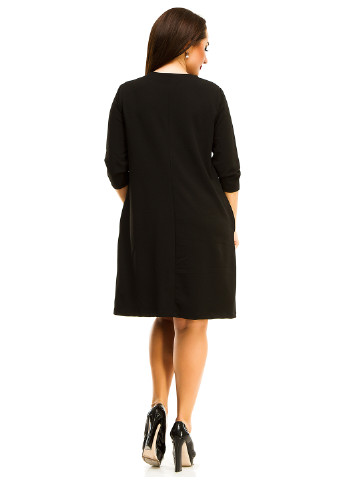 Черное деловое платье Lady Style однотонное