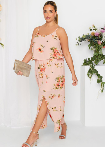 Светло-розовое кэжуал платье Yours Clothing с цветочным принтом