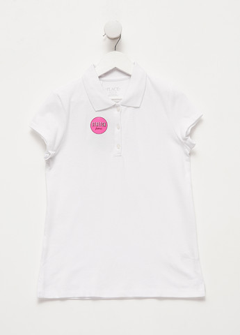 Белая футболка поло для девочек Place однотонная