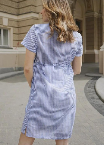 Лавандова сукня-сорочка бавовняна для вагітних і годуючих лавандова в смужку To Be в смужку