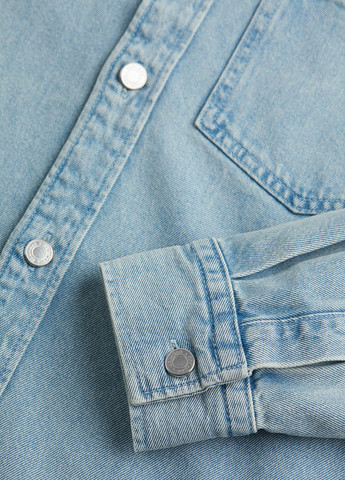 Голубой кэжуал, джинсовая рубашка однотонная H&M