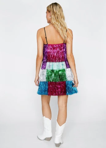 Комбінована коктейльна сукня Nasty Gal колор блок