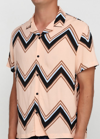 Персиковая кэжуал рубашка с геометрическим узором Asos