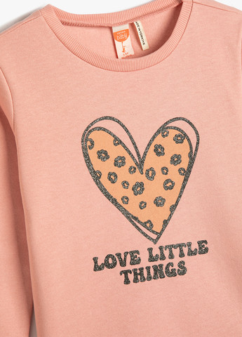 KOTON світшот сердечка рожевий кежуал бавовна, трикотаж