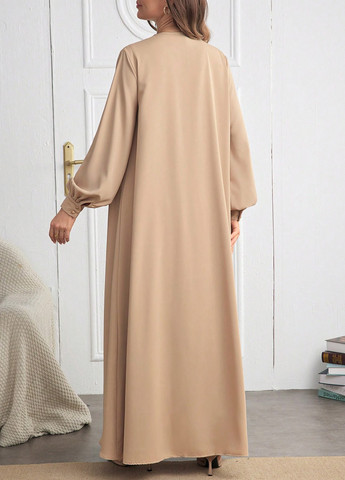 Бежевый демисезонный комплект для беременных (платье, кардиган) SHEIN