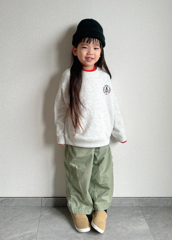 Светло-серый свитшот Uniqlo надпись без декора (325746318)