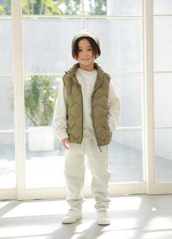 Светло-серый свитшот Uniqlo надпись без декора (325746318)