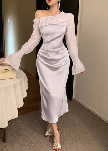 Комбінована вечірня сукня SHEIN однотонна