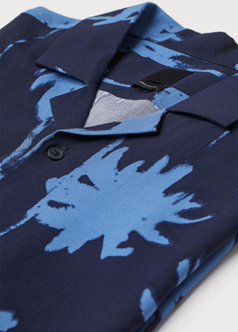 Темно-синяя кэжуал рубашка с рисунком H&M