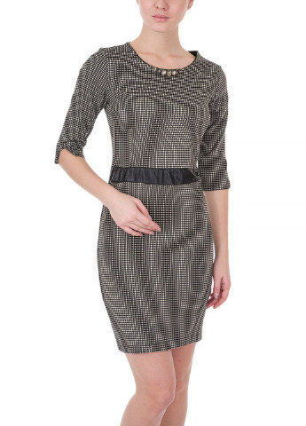 Темно-сіра кежуал сукня футляр Miss Miss в клітинку