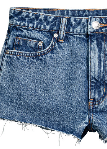 Шорти H&M однотонні сині джинсові бавовна
