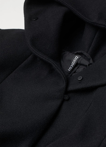 Черное Кэжуал полупальто однобортное H&M однотонное