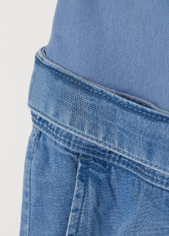 Шорты для беременных H&M однотонные голубые джинсовые лиоцелл