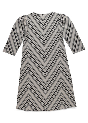 Комбинированное кэжуал платье а-силуэт Cream с геометрическим узором