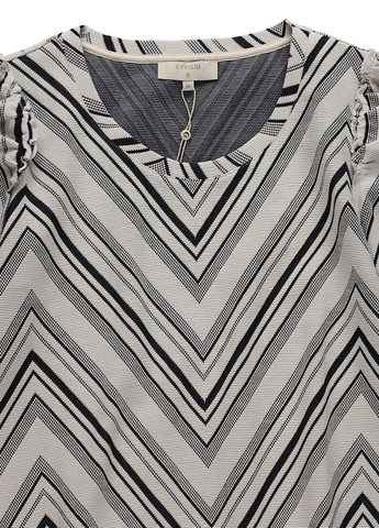 Комбинированное кэжуал платье а-силуэт Cream с геометрическим узором